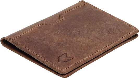 FOXHACKLE Full Grain Leather Credit Card Holder for Men and Women, Slim Bifold RFID Blocking Wallet, Thin Front Pocket Minimalist Wallet, Small Card Case.