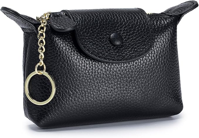 SENDEFN Small Leather Women Coin Purse, Women's Keychain Zipper Pocket Pouch Wallet