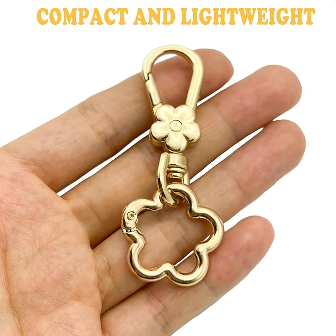 Metal Keychains for Women Men, 2PCS Cute Flower Shape Quick Release Key Chain Bag Charms Car Keychain Holder Clip