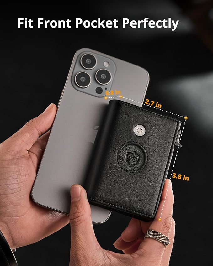 YESIIW Credit Card Holder Wallet for Men RFID Blocking Slim Minimalist Metal Wallet with Money Pocket Contactless Card Protector