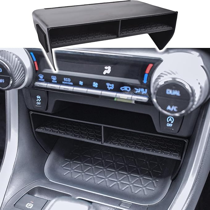 EDBETOS Larger Size Slots Center Console Organizer Compatible with Toyota RAV4 Accessories 2019-2023 2024 2025 and 2021-2025 RAV4 Prime Insert Tray Secondary Storage Box for Phone with Case, Black