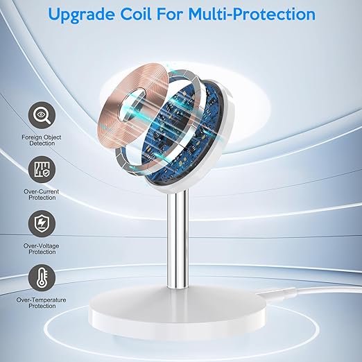 Magnetic Wireless Mag Safe Charger iPhone Stand,Magnet Wireless iPhone Charger Stand 6FT Fast Mag-Safe Charging Station Pad for Apple iPhone 16 Pro Max/16/16 Plus/15 Pro Max/14/13/12,AirPods Pro 2/3/4