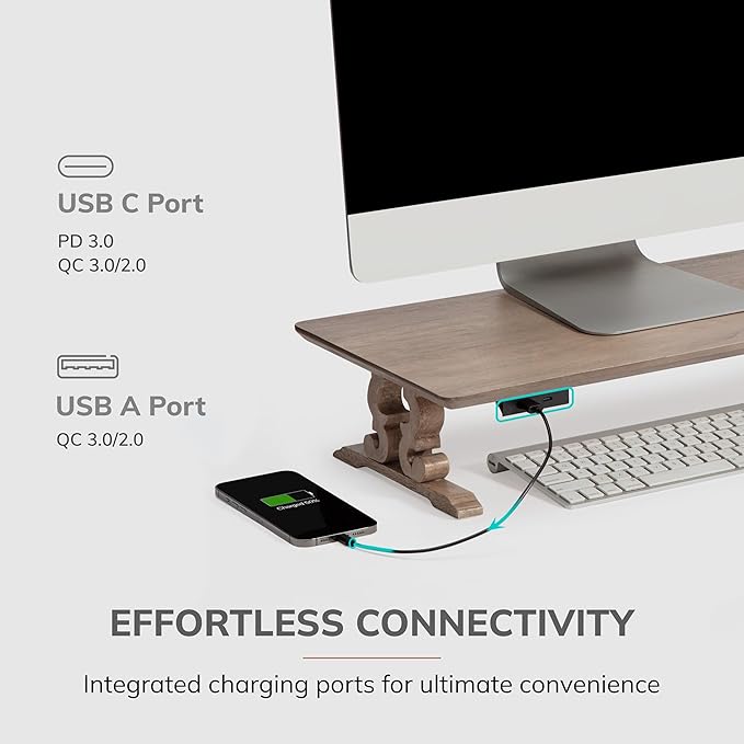 Anji Mountain Monitor Stand - Desktop Organizer & Laptop Riser, Ergonomic Monitor Riser, Space-Saving Monitor Stand for Desk, Durable Construction, Easy Assembly, Ideal for Home & Office