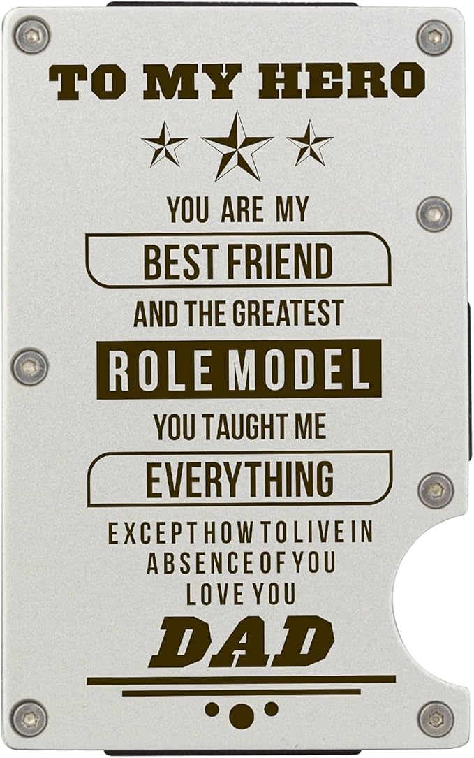 Carbon Fiber Wallets for Dad Personalized Gift Idea for Father Engraved Wallet for Dad from Daughter Son RFID Minimalist Wallet Money Clip Mens Metal Wallets for Dad on Fathers Day Christmas Birthday