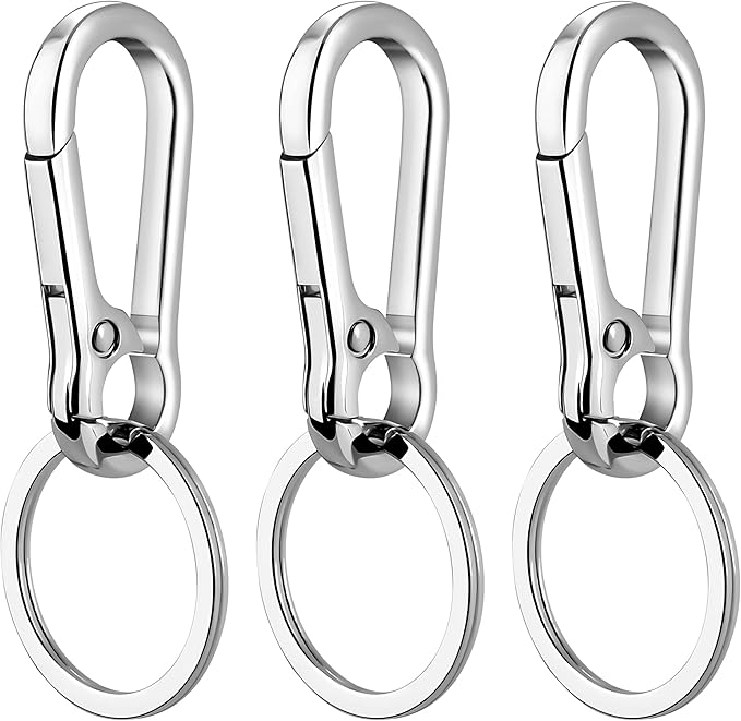 Rainspire Key Ring Keychain Keyrings Key Chain Holder Clip Key Organizer Key Chain Ring for Men and Women, 3 Pack