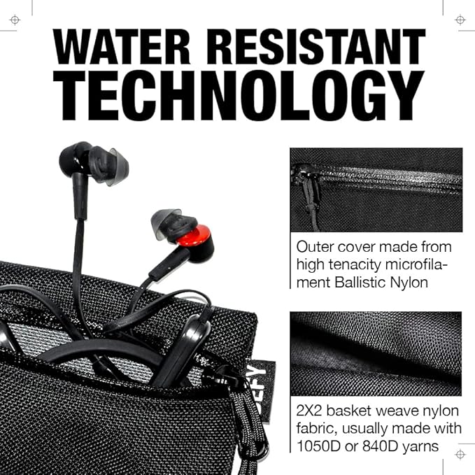 DEFY Project Ballistic Travel Organizer - Lightweight Nylon Accessory Organizer Wallet | Water Resistant Travel Pouch (Small, Black)