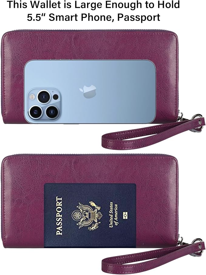 Lavemi Small Compact Women Wallet RFID Blocking Genuine Leather Bifold Purse with ID Windows