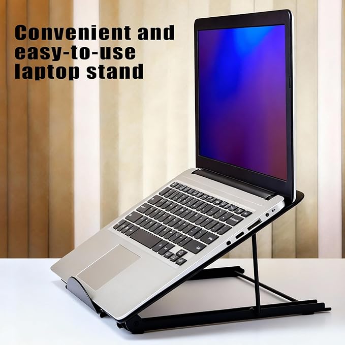 Dunzoom 1 Pc Mesh Laptop Stands 10 Levels Large Adjustable Laptop Riser Holder Computer Stand for Desk Cooling Ventilated Universal Lightweight Ergonomic Tray for Diamond Painting Reading