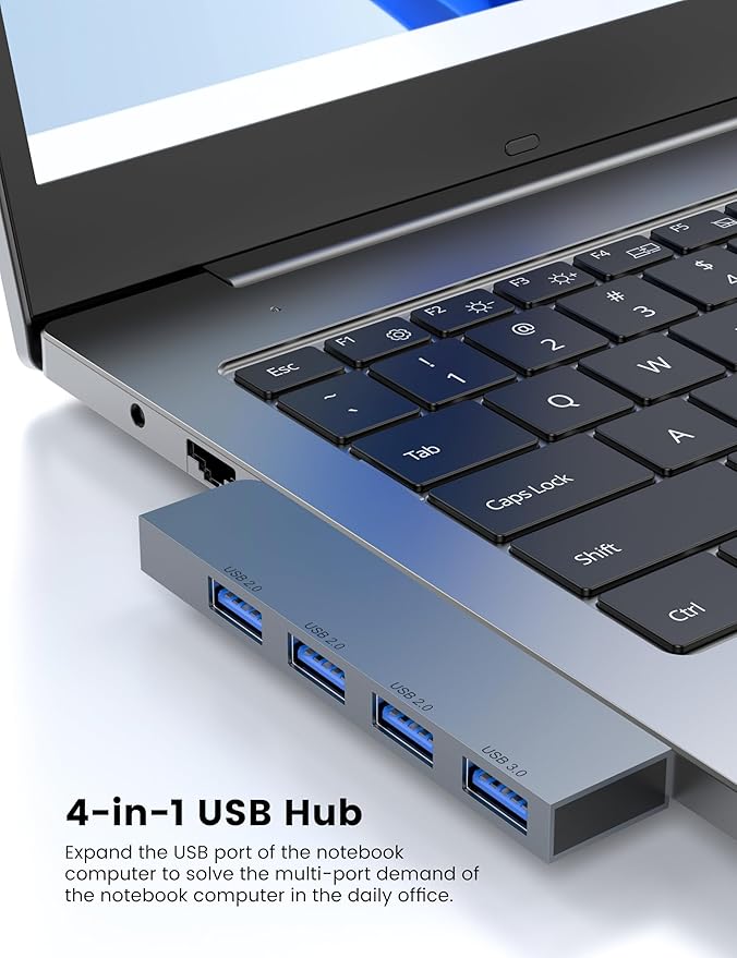 USB Hub(1 Right and 1 Left), Fidioto 4-Port USB Hub(1 * 3.0 Port, 3 * 2.0 Port) USB Splitter USB Expander for Laptop, Xbox, Flash Drive, HDD, Console, Printer, Camera,Keyborad, Mouse