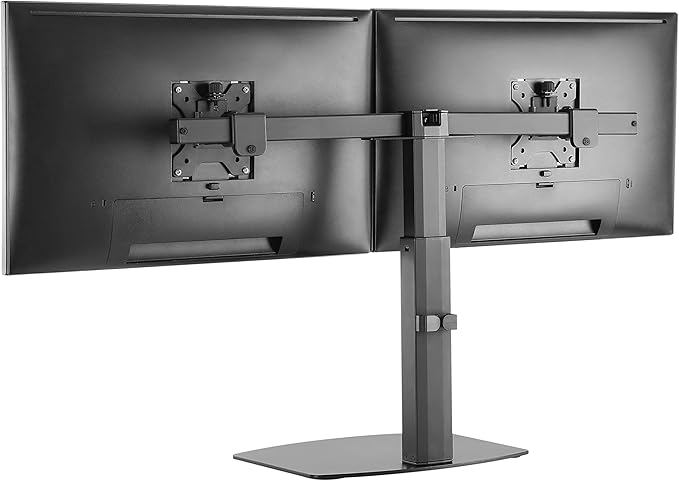 Amer Mounts | 17"-27" LED LCD Monitor Stand | 2EZH| Dual Monitor | 13.2lbs Capacity