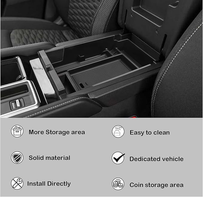 HGWEI Center Console Organizer Tray Compatible with Nissan Pathfinder 2022 2023 2024 2025 2026 Interior Accessories Pathfinder Insert Middle Armrest Storage Glove Box Divider, Black