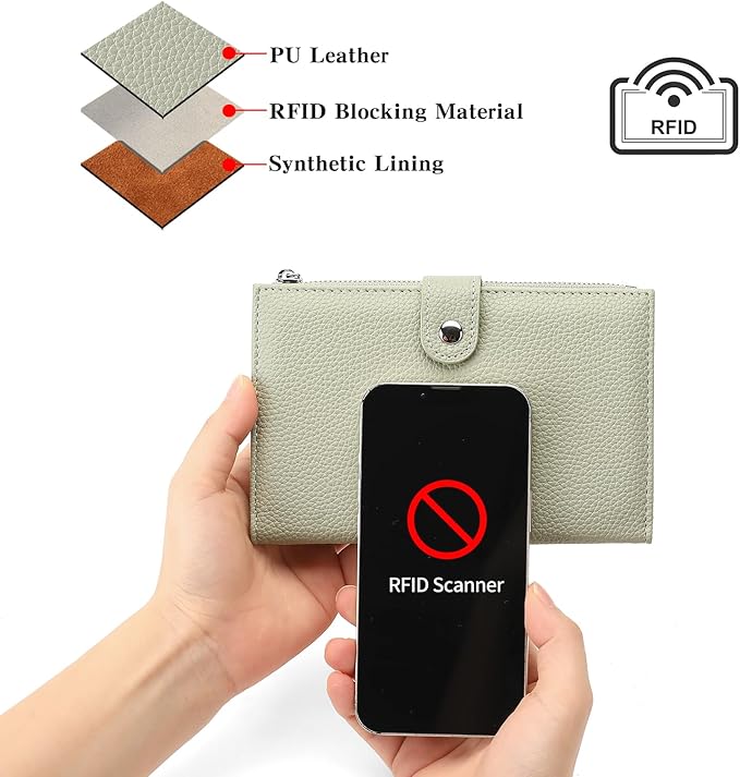 RNIEGA Passport Holder for Women Leather Passport Wallet for Travel RFID Blocking Passport Wallet Credit Card Holder with Zipper Pocket