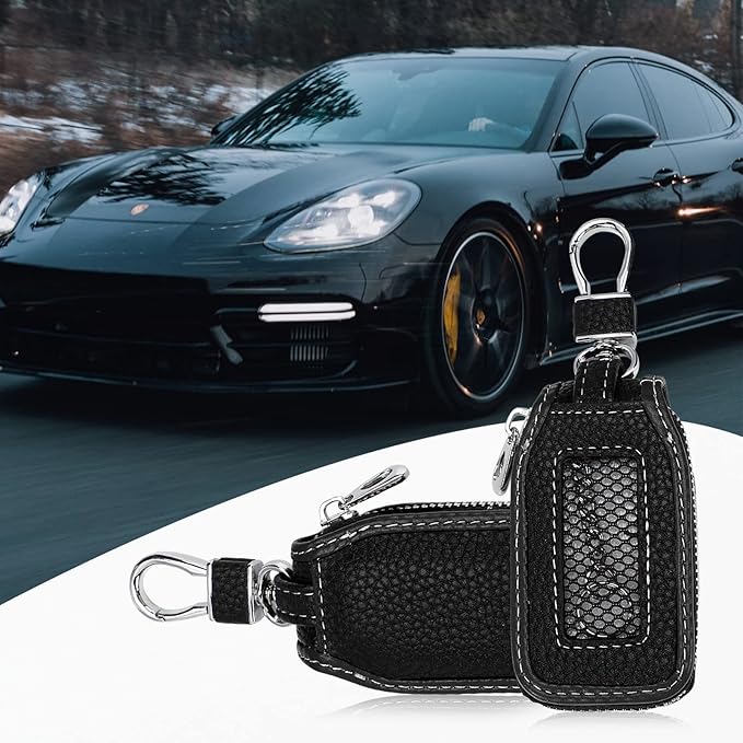 2 Pieces Leather Car Key Chain Case Holder Car Key Case Key Fob Protector Car Key Fob Cover Case
