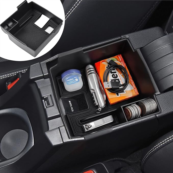 Center Console Organizer Compatible with Toyota Corolla Cross (XG10) 2022 2023 2024 2025 2026 and Corolla 2019-2026 E210, Maximize Space with Tray, Charging Port Coin Holder for Armrest Black