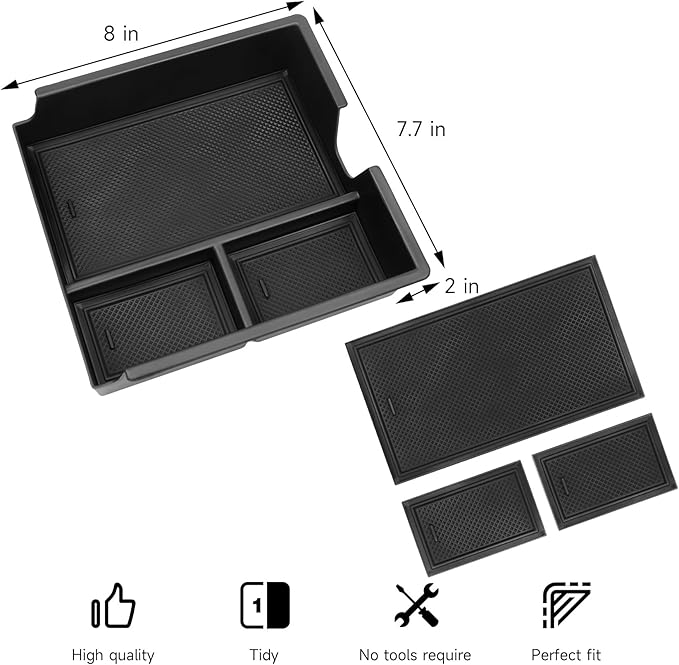 Center Console Organizer Tray Compatible with Lexus 2024 2025 2026 GX550 Premium/Luxury/Overtrail Accessories Armrest Storage Box ABS Console Insert Tray Container (Not Fit Cool Box)