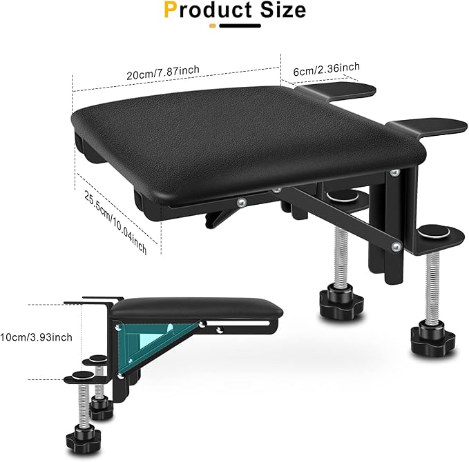arm Rest for Desk Adjustable Arm Rest Support for arm Support for Computer Desk Ergonomic Desk Extender Rotating Mouse Pad Holder for Table Office Chair Desk