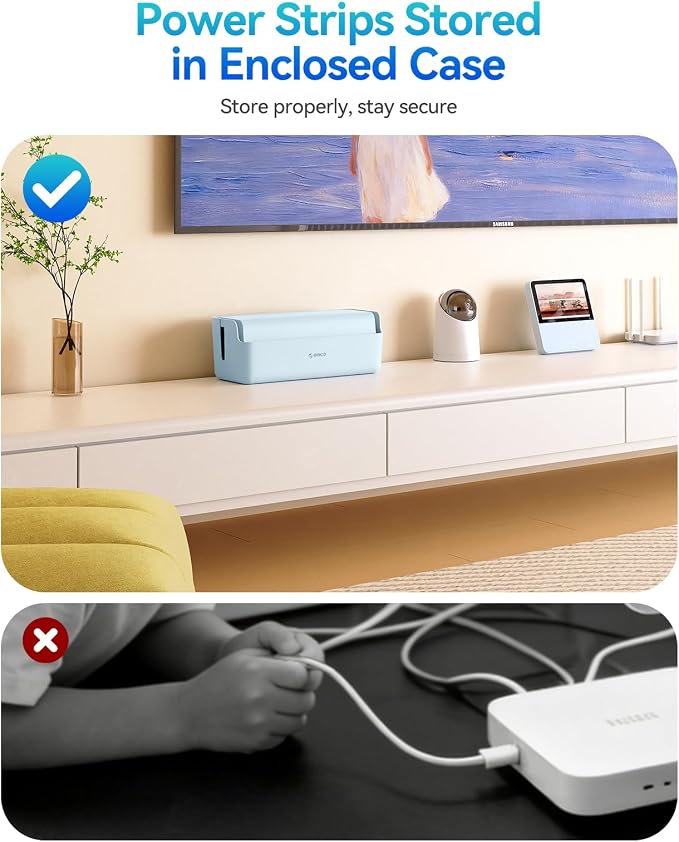 ORICO Cable Management Box, Cord Hider Box to Conceal Power Strips on Desk or Floor, Keeping Cords Tidy and Protected from Damage, Stylish Cable Organizers for Home, Office, School - PB03