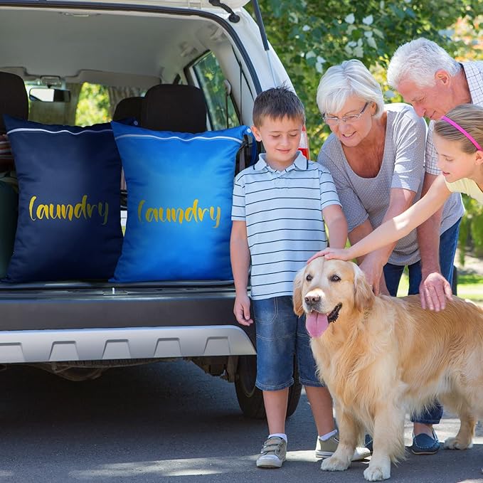 Shappy 2 Pack Large Travel Laundry Bags, Large Wet Dry Waterproof Dirty Clothes Bag for Suitcase, Swimsuit Beach Gym College Dorm Wet Bag(Laundry Style)