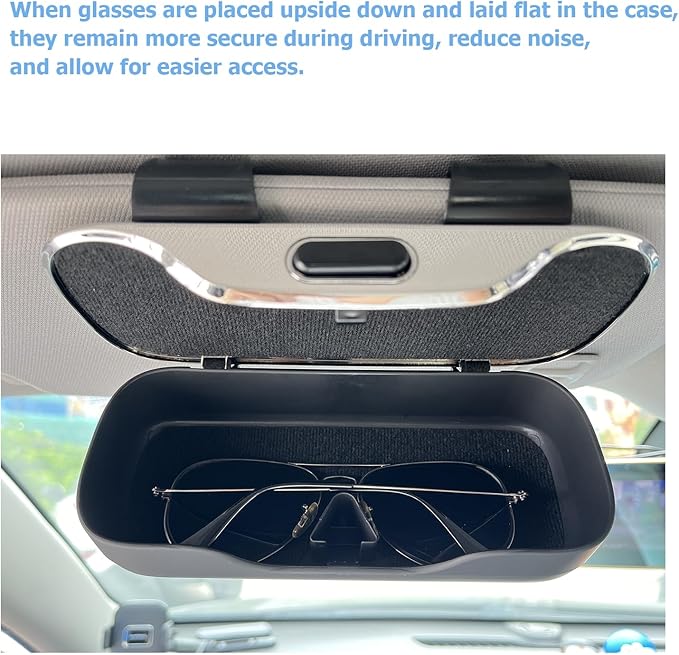 GDQ Sunglass Holder for Car Visor Clip Glasses Case Car Sunglasses Case for Car Sun Visor Glasses Storage Box Car Sunglass Holder Car Visor Accessories Universal for SUV Sedan Truck (Gray)