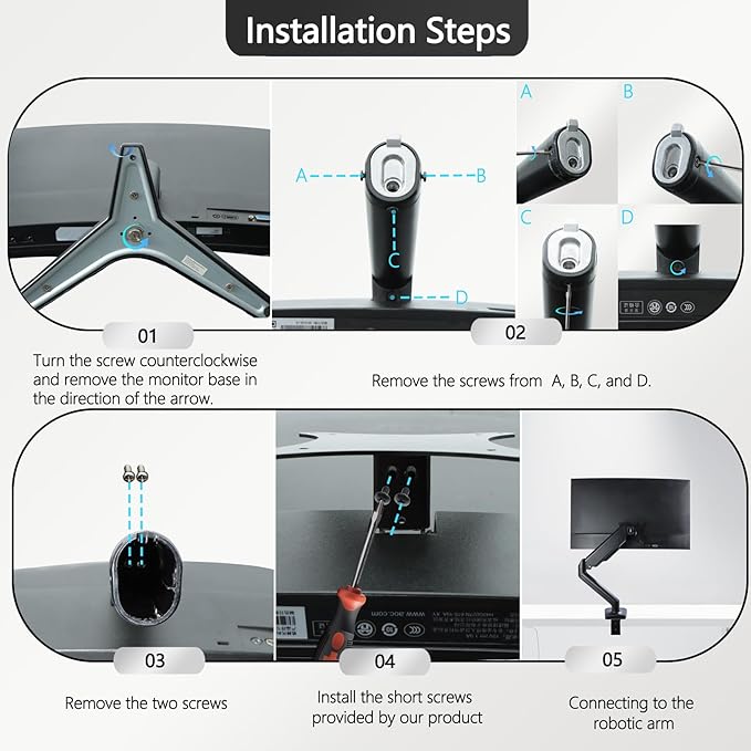 VESA Adapter Compatible with AOC 22" 24" 27" Monitor (Fits 22B1H, 22B1HS, 24B1H, 24B1XH, 27B1H) 75x75 to 100x100 Wall Mount