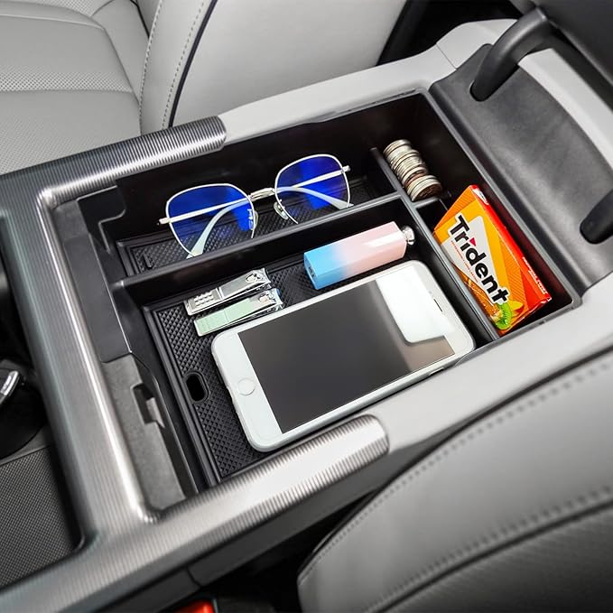 TACORBO Center Console Organizer Compatible with Hyundai Palisade 2023 2024 2025 Accessories, Armrest Insert Tray, ABS Black Glove Box Secondary Storage(No Fit Palisade 2020-22), Black