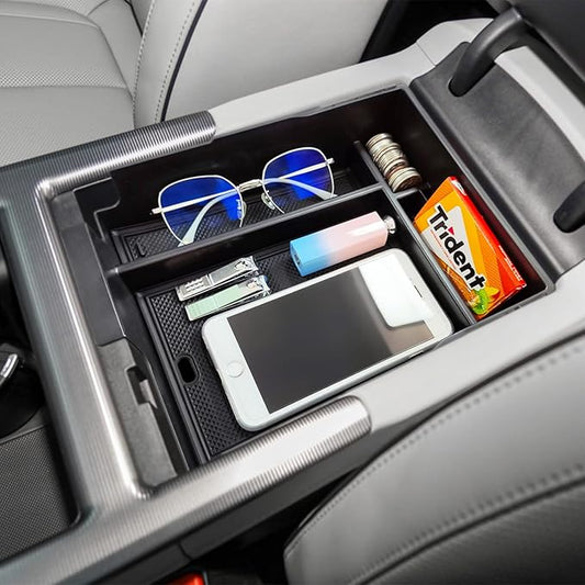 TACORBO Center Console Organizer Compatible with Hyundai Palisade 2023 2024 2025 Accessories, Armrest Insert Tray, ABS Black Glove Box Secondary Storage(No Fit Palisade 2020-22), Black