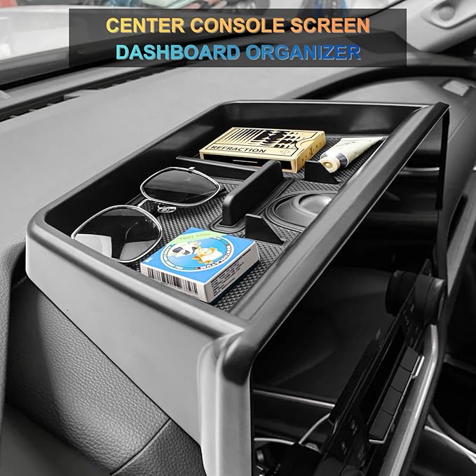 3Pcs Grand Highlander Center Console Accessories for 2026 2025 2024 Toyota Grandhighlander Screen Dashboard Organizer - Middle Console Divider & Wireless Charging Anti-Slip Mat Protector Interior
