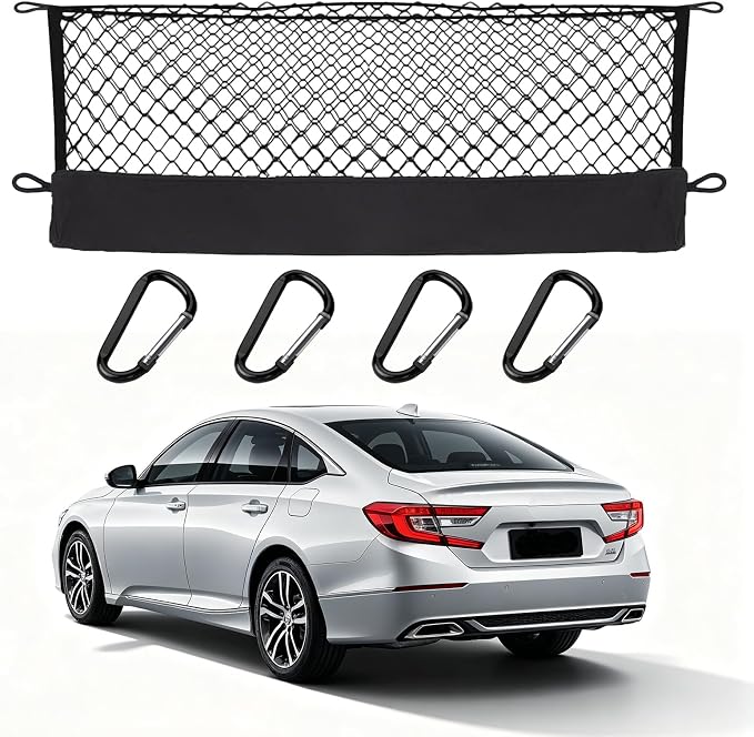 Envelope Style Cargo Net Compatible with Honda Accord 2026-2013, 2026 2025 2024 2023 2022 2021 2020 2019 2018 2017 2016 2015 2014 2013 Car Rear Touring Tailgate Trunk Netting