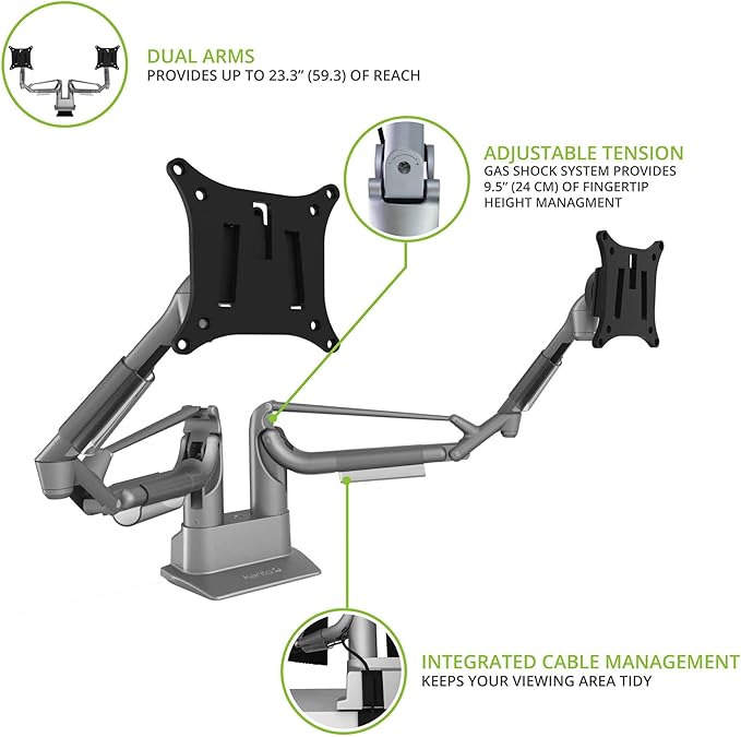 Kanto DMS2000S Dual Monitor ARM for Monitors 17-32