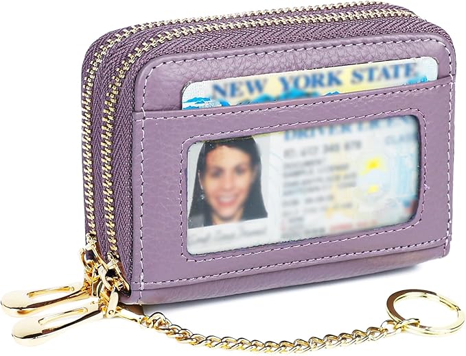 imeetu Rfid Credit Card Holder,Genuine Leather Businese Card Case,Rfid Blocking Wallet for Women & Men