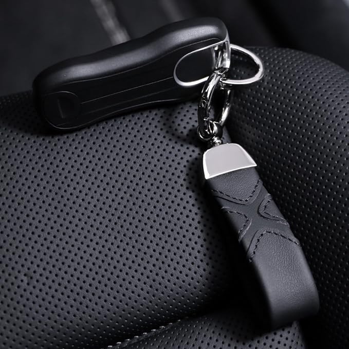 BETTERHUMZ Leather Suede Car Keychain,Key Chain Clip for Alcantara, Anti-Lost D-Ring for Men and Women Car Accessories
