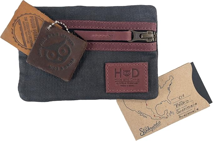 Hide & Drink, Multi-Tool Pocket Pouch, Compact Multipurpose EDC Zippered Bag, Mini Camping Tool Case, Waxed Canvas, Knife Holster, Handmade Slim Organizer