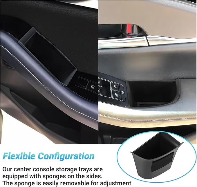 Center Console Organizer Compatible with 2020-2025 Mazda CX-30 Accessories, 3PC Armrest Tray, Secondary Storage Compartment ＆ Door Handle Storage Pocket Insert Accessories