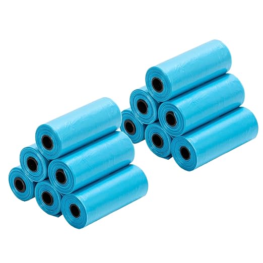 Ginsco 0.8 Gallons Disposable Trash Bags for Mini Car Trash Can, Portable Small Car Garbage Bags, Cars Accessories, Mini Trash Bags, Plastic Trash Bag for Cars/Home/Office (12 Rolls/180 Counts) Blue