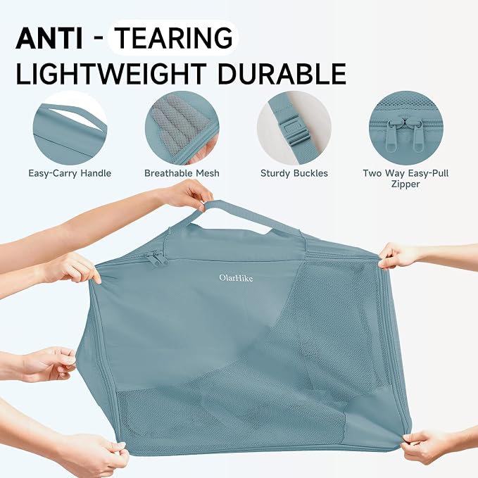 OlarHike 11 Set Packing Cubes for Travel, Gifts for Women Mom,Anti-Tearing Suitcase Organizer with Over 1000 pcs Mesh Holes,Vacation Essentials & Accessories for Cruise Ship