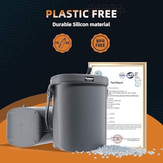 2 Gallon Silicon Car Trash Can with Lid - 100% Leak-Proof Trash Bin, Waterproof Garbage Can, Gifts for Men and Women