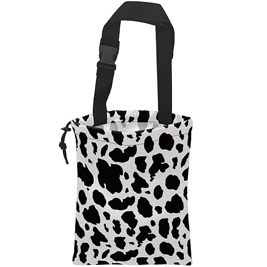 Car Trash Bag Cow Texture Car Garbage Bag Hanging Car Trash Can for Back Seat with Drawstring, Waterproof Garbage Bags for Accessories Vehicle Travelling Camping Outdoor