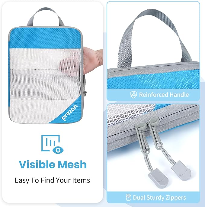 Compression Packing Cubes for Travel, Lightweight Vacation Travel Essentials, Travel Accessories for Suitcase Organizer Bags Set, Durable Luggage Organizer
