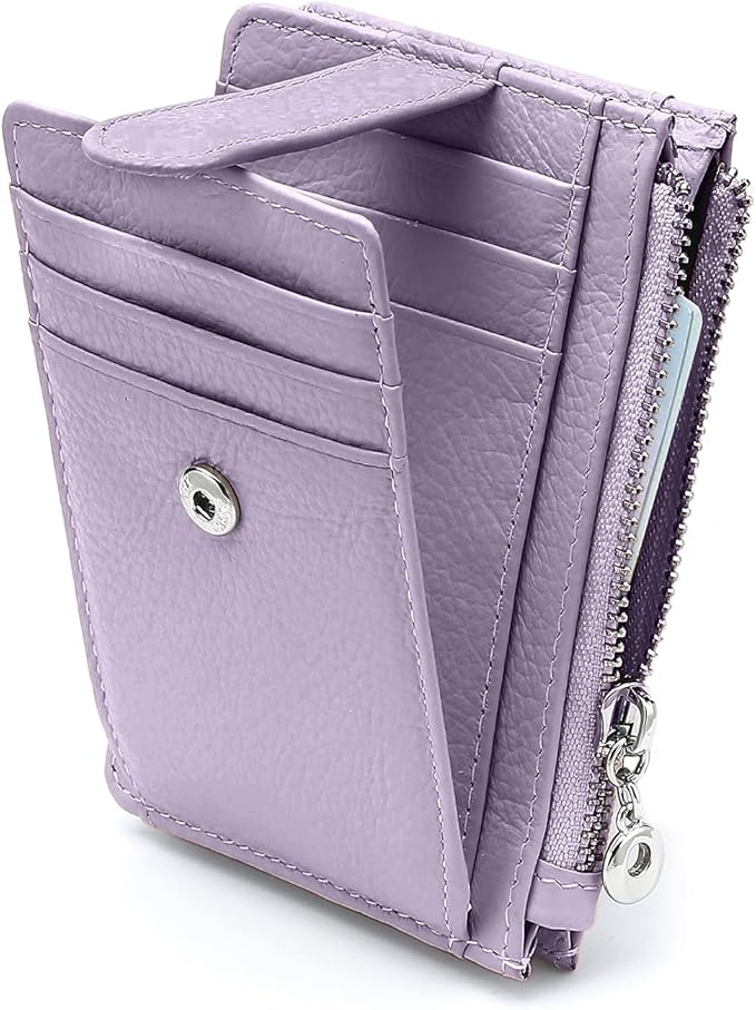 Slim Wallet for Women Genuine Leather Card Holder Thin Womens RFID Blocking Small Wallets