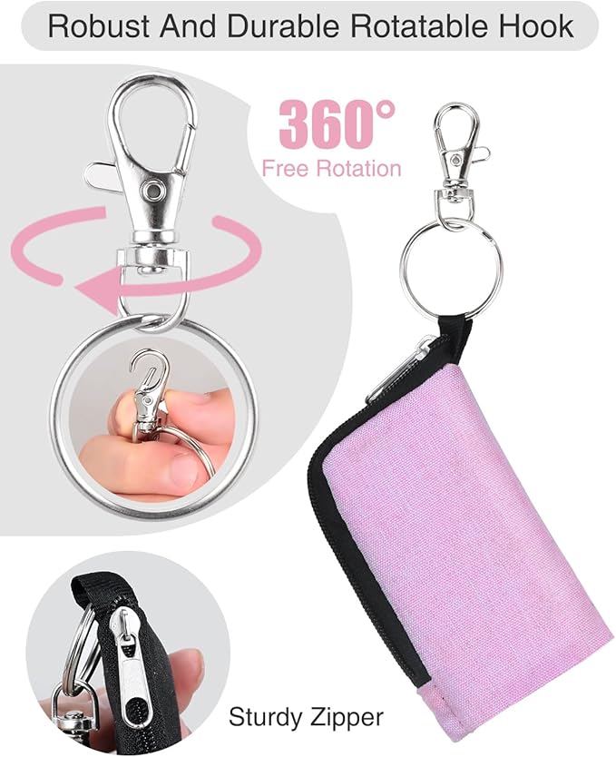 Meiiy Car Key Fob Cover,Car Key Holder Keychain Car Key Case Car Key Sleeve Pouch Small Zipper Bag With Keychain