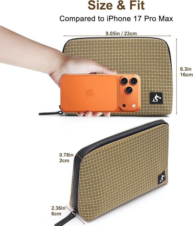 simtoper Electronic Organizer Travel Case – Waterproof Cable Bag for Cord, Charger, Hard Disk, Power Bank – Small Tech Storage for Travel, Backpack, Business Trip, Airplane