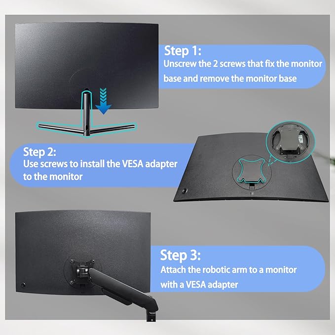 UR59C VESA Mount Adapter Compatible with Samsung UR59 Series 4K Monitor（Fits U32R590, U32R590CWN, U32R592, U32R592CWU Monitorï¼?Black)
