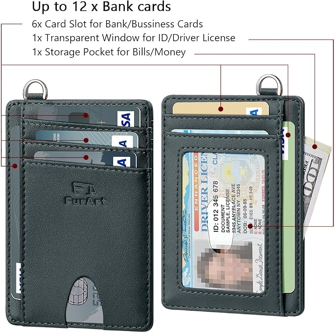FurArt Slim Minimalist Wallet, Front Pocket Wallets, RFID Blocking, Credit Card Holder for Men
