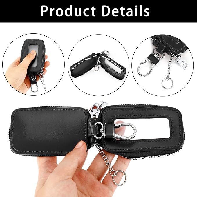 2 Pieces Leather Car Key Chain Case Holder Car Key Case Key Fob Protector Car Key Fob Cover Case