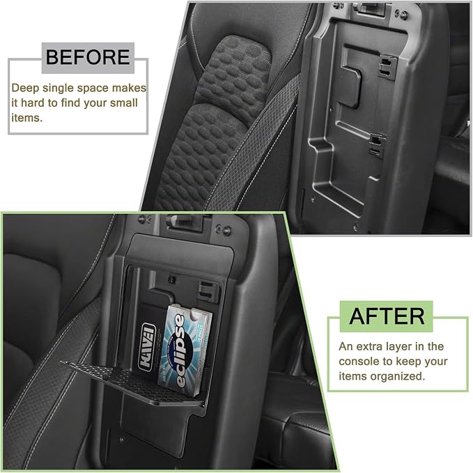 HGWEI 2Pcs Center Console Organizer Compatible with Nissan Pathfinder 2022-2026 And Hidden Organizer Box Accessories Secret Compartment Armrest Hidden Storage Insert Tray, Black