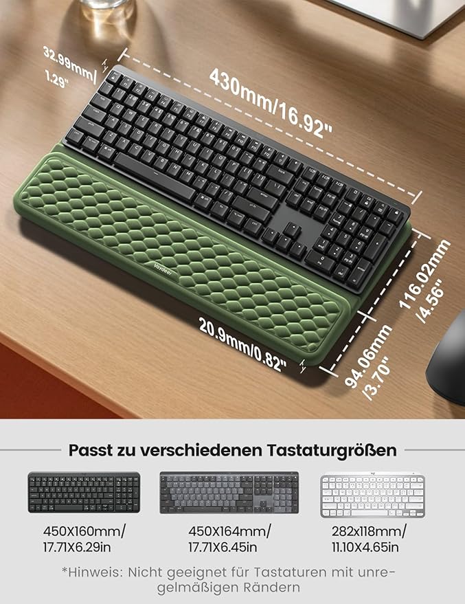 Vaydeer Wrist Rest with Keyboard Stand, Computer Wrist Support Pad, Ergonomic Keyboard Riser Holder Lifter Tray with Wrist Pad, Soft Memory Foam Desk Cushion, Palm Hand Typing for Office Home School