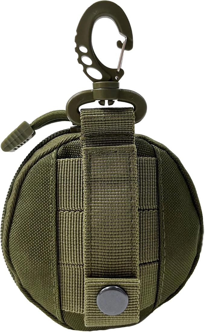 1000D Laser Cut Molle Pouch EDC Pouch Tactical Round Zipper Bag Case Coin Pouches Coin Purse Keychain Little Change Wallet Wireless Headset Pack Gadget Bag