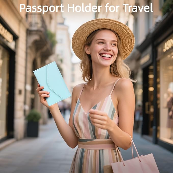 ZOPPEN Mulit-purpose Rfid Blocking Passport Holder Travel Wallet (Ver.4) Passport and Vaccine Card Holder ComboTri-fold Document Organizer Travel Essentials