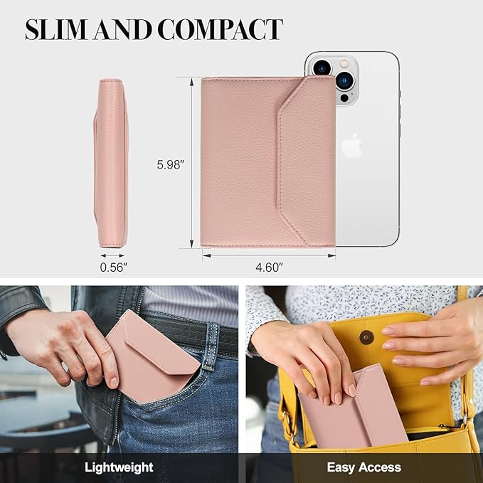 WHHMK Passport Holder for Travel,Rfid Passport Holder Protect Your Card Security,Passport Book Holder for Women,Travel Wallet with Cards & Pen Slots,Boarding Pass,Zipper Cash Pocket (Pink)