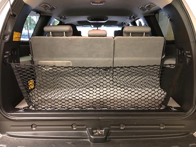 Rear Trunk Organizer Cargo Net for Toyota Sequoia 2008–2026 – Envelope Style Cargo Net for SUV – Premium Mesh Car Trunk Organizer Vehicle Carrier Storage – Compatible with Sequoia